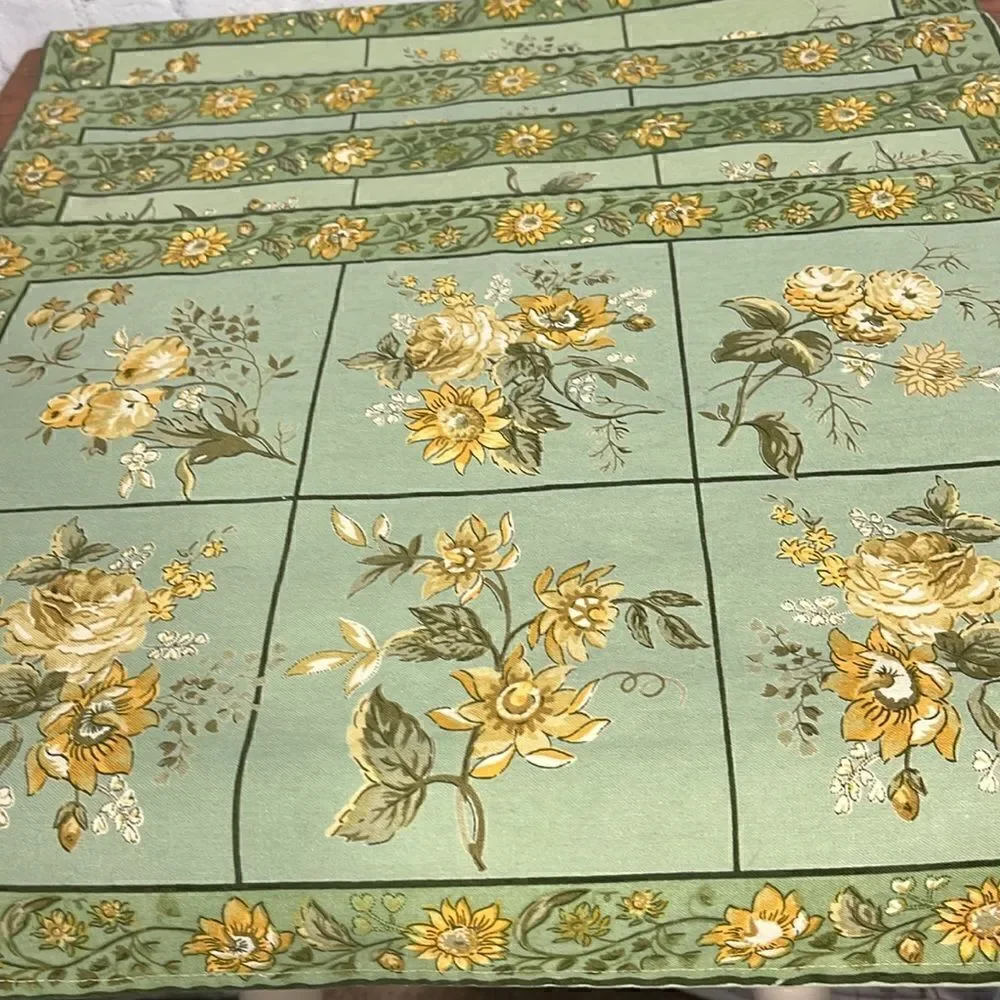 APRIL CORNELL 2000 set of 4 cotton, green and yellow